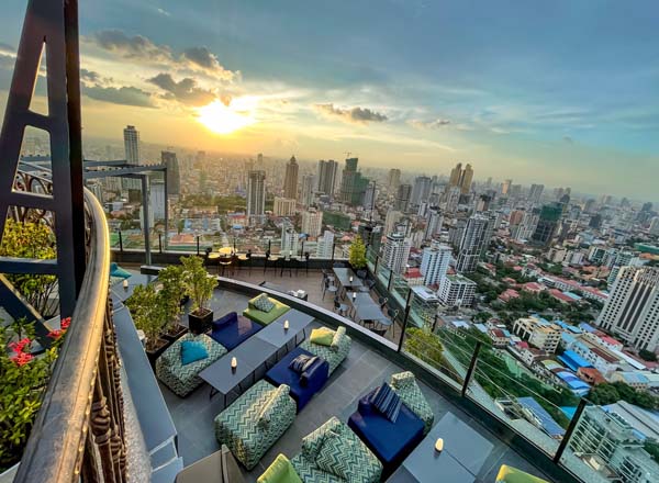 Rooftop bar Celeste Revolving Skybar & Restaurant in Phnom Penh