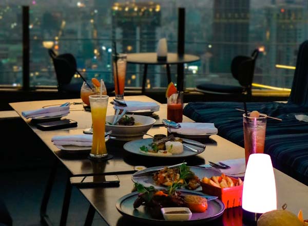 Rooftop bar Celeste Revolving Skybar & Restaurant in Phnom Penh
