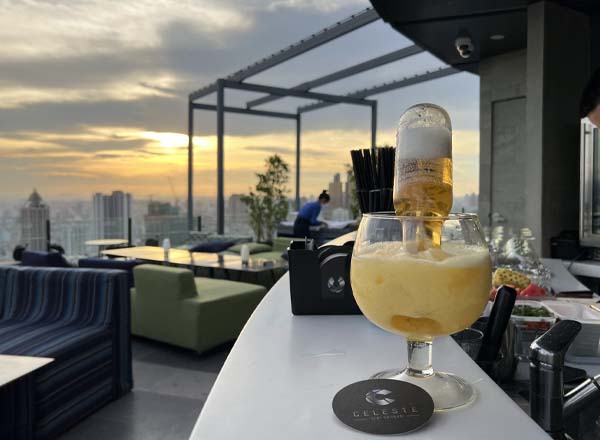 Rooftop bar Celeste Revolving Skybar & Restaurant in Phnom Penh