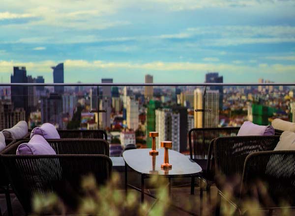 Rooftop bar HighGround Sky Bar in Phnom Penh