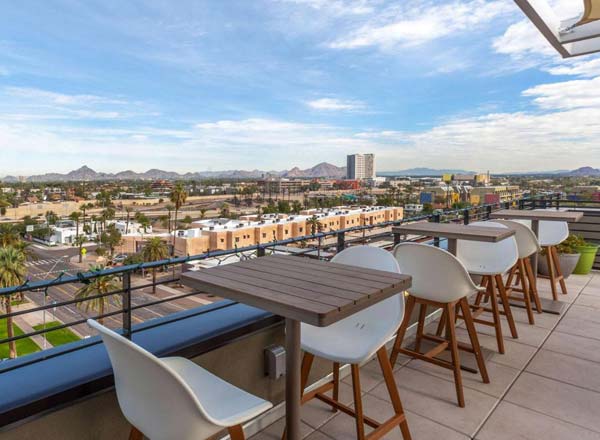 Bar en la azotea Desde la azotea en Phoenix