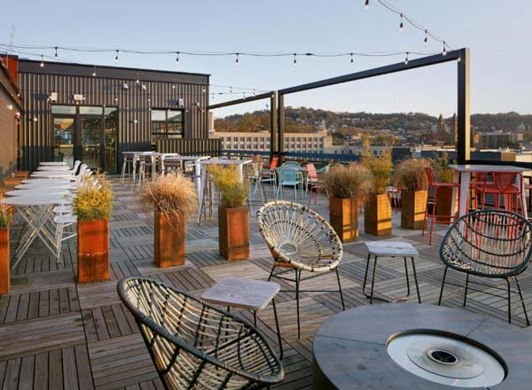 Rooftop bar Over Eden in Pittsburgh