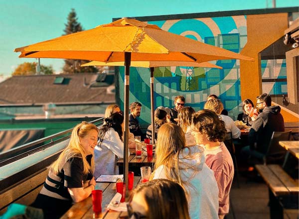 Rooftop bar Radio Room in Portland