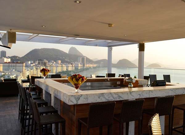 Rooftop bar Deck Bar at Pestana Rio Atlântica in Rio de Janeiro
