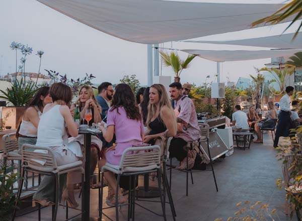 Rooftop bar Organics Sky Garden in Rome