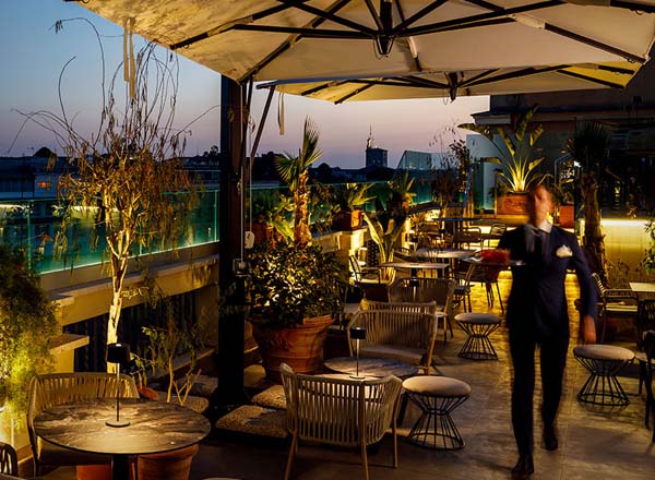 Rooftop bar Organics Sky Garden in Rome