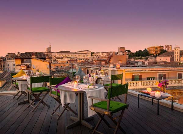 Rooftop bar Jim's Bar - Singer Palace Hotel in Rome