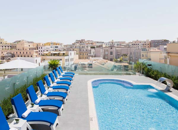 Rooftop bar Sky Blu Pool Terrace at Aleph Rome Hotel in Rome