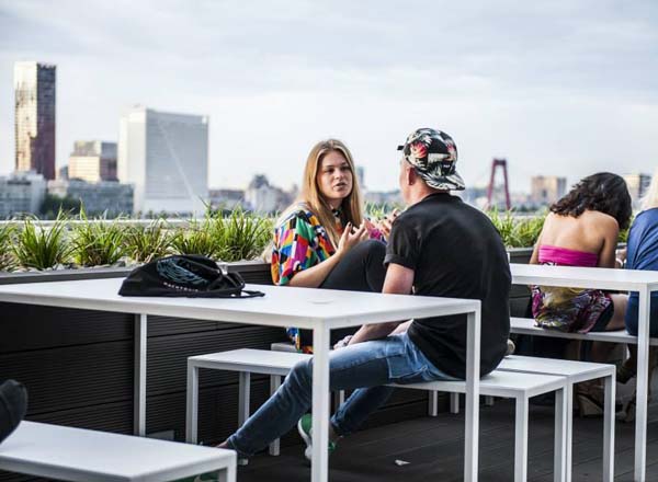 Rooftop bar Gastrobar ELVY at nhow Rotterdam in Rotterdam