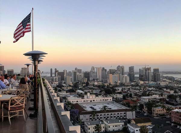 Rooftop bar Mister A's in San Diego