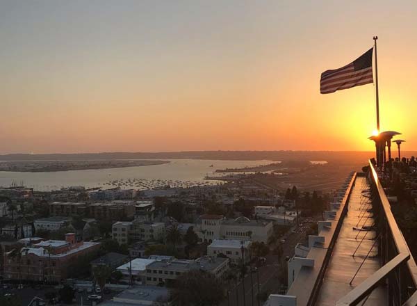 Rooftop bar Mister A's in San Diego