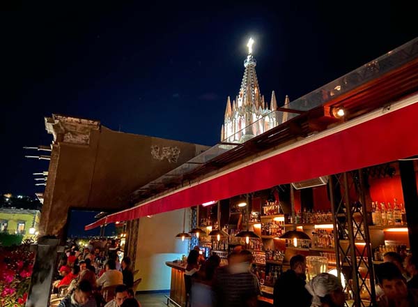 Rooftop bar La Azotea in San Miguel de Allende