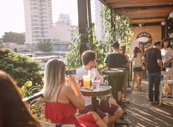 Rooftop bar Goose Island Brewhouse in Sao Paulo