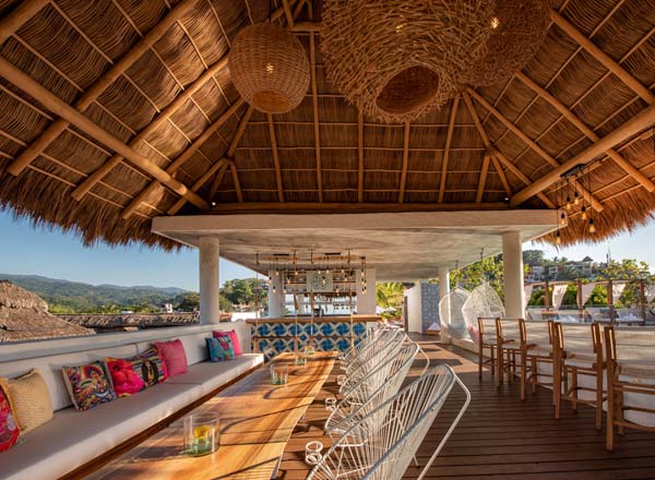 Rooftop bar Bar Del Patrón at Sayulinda Hotel in Sayulita