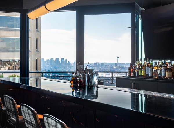 Rooftop bar Mountaineering Club in Seattle