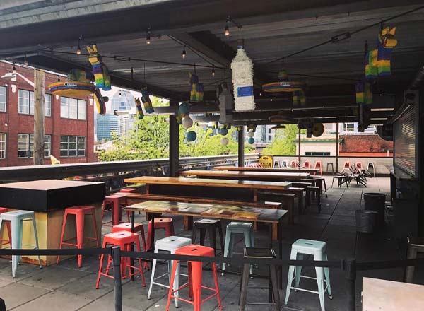 Rooftop bar Patio Cielo at Mercado Luna in Seattle