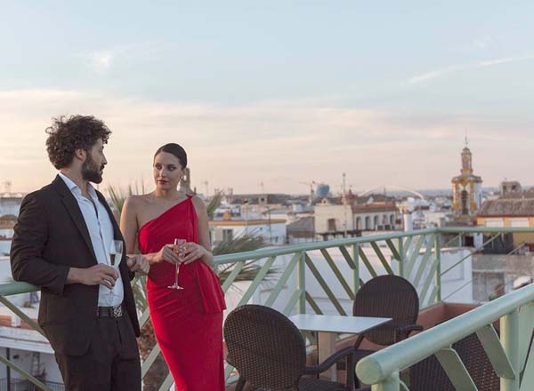 Rooftop bar Roof at Casa Romana Hotel Boutique in Seville