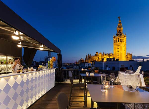 Rooftop bar La Giralda at Eurostars Sevilla Boutique in Seville