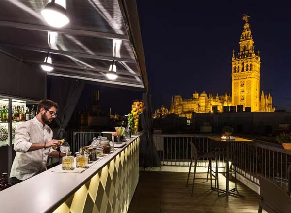 Rooftop bar La Giralda at Eurostars Sevilla Boutique in Seville