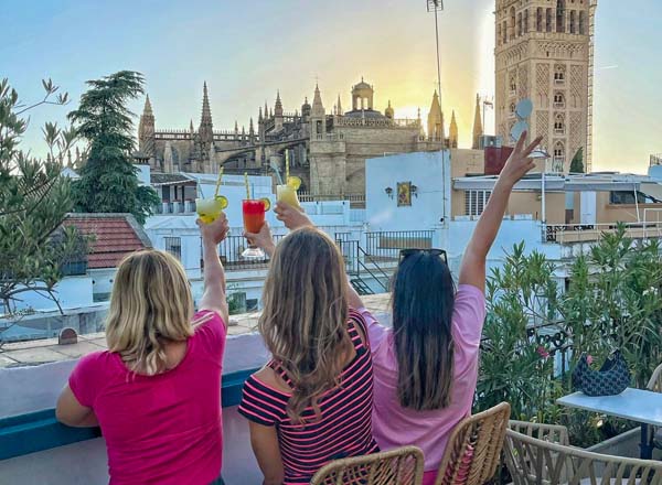 Rooftop bar Seville Fulton Terraza at Palacio Alcazar in Seville