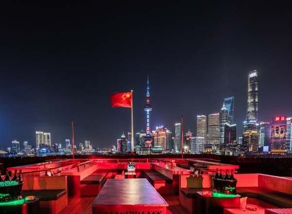 Rooftop bar Bar Rouge in Shanghai