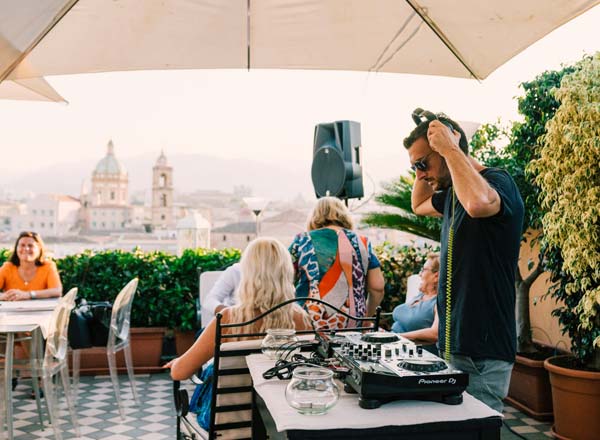 Rooftop bar Seven Restaurant Palermo in Sicily