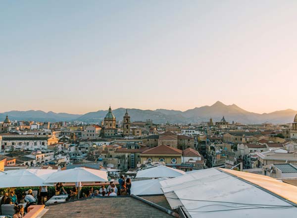 Rooftop bar Seven Restaurant Palermo in Sicily