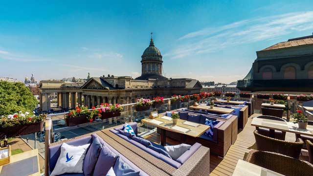 Rooftop bar Terrassa in Saint Petersburg