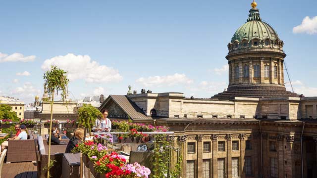 Rooftop bar Terrassa in Saint Petersburg