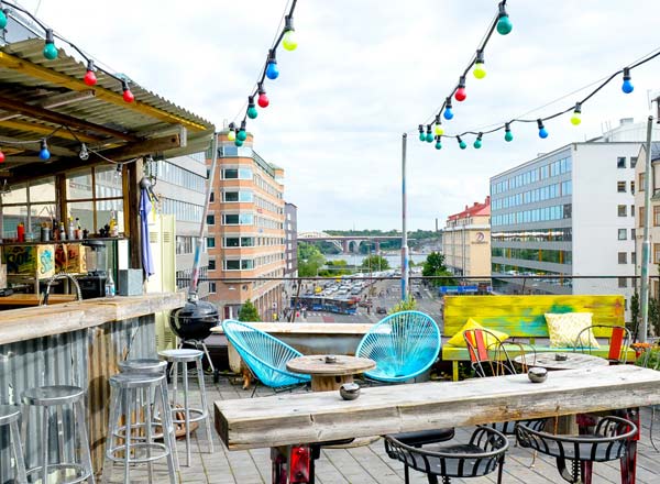 Rooftop bar Barrio at Hornhuset in Stockholm