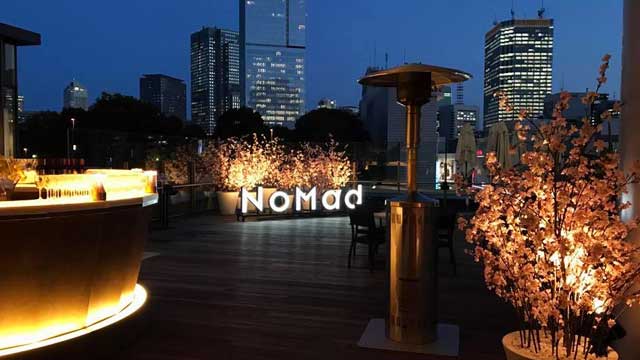 Rooftop bar NoMad Grill Lounge in Tokyo