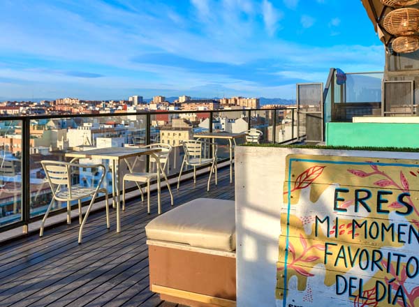 Rooftop bar Sky Bar at Sea You Hotel Port Valencia in Valencia