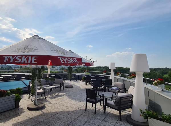 Rooftop bar Moonsfera in Warsaw