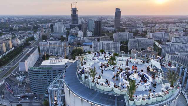 Rooftop bar The View in Warsaw