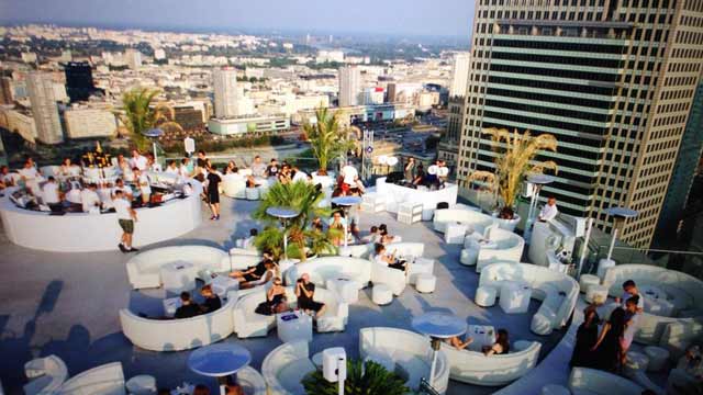 Rooftop bar The View in Warsaw