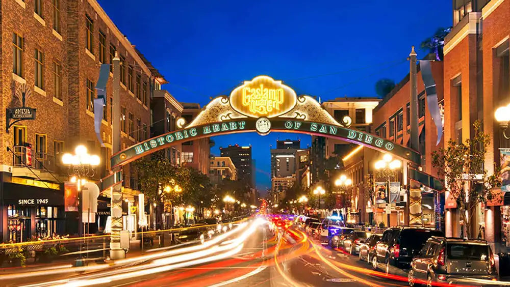 5th Avenue in the Gaslamp Quarter in San Diego - Historic Downtown