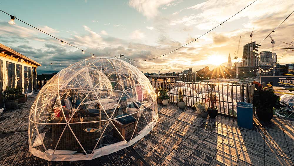Rooftop Igloo Bar Igloo Cafe Geodesic Dome Dome Tent Garden Igloo