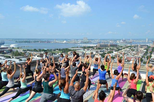 Rooftop yoga