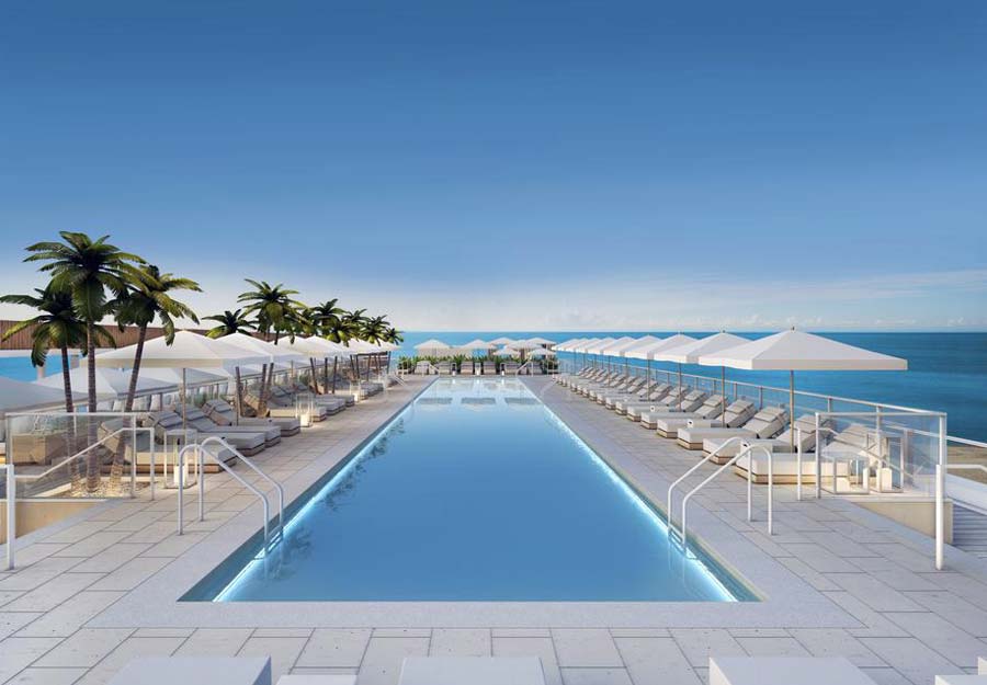 Rooftop pool in Miami, 1 Hotel South Beach