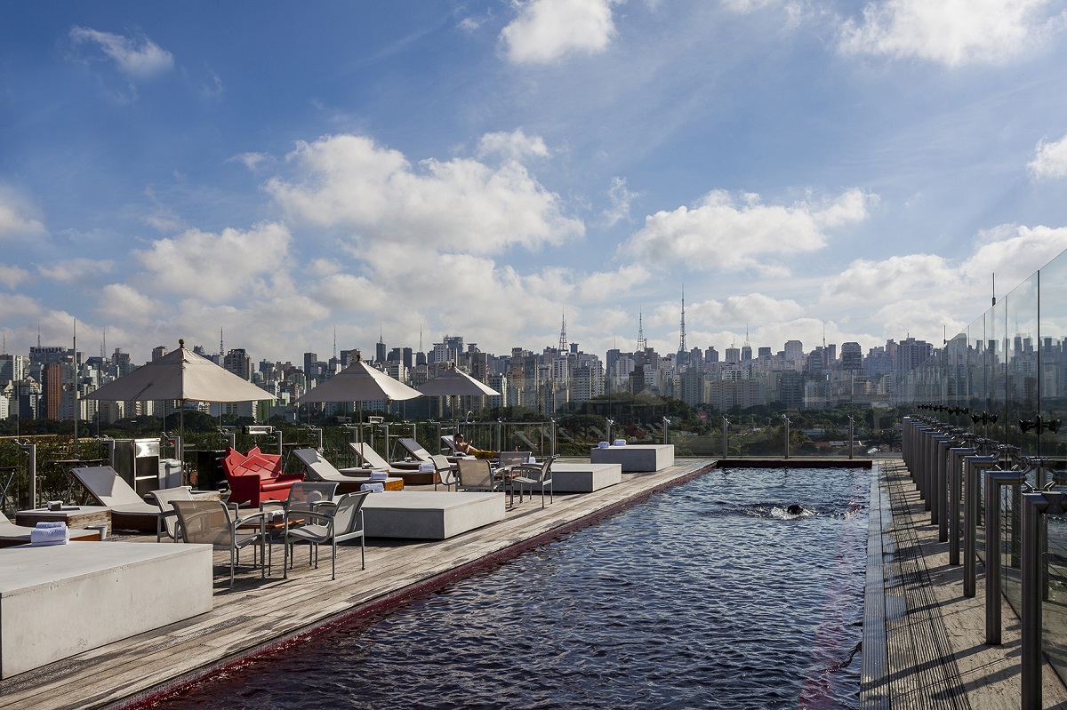 Rooftop pool in Sao Paulo, Hotel Unique